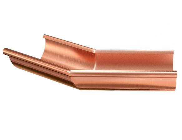 Водосток Aquasistem, система 125x90 - Угол желоба наружный медный 135° купить в Кашире
