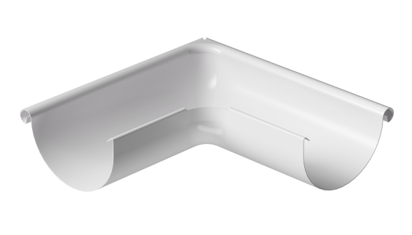 Угол внешний 90° D125 Döcke STAL PREMIUM Пломбир, (RAL 9010) купить в Кашире