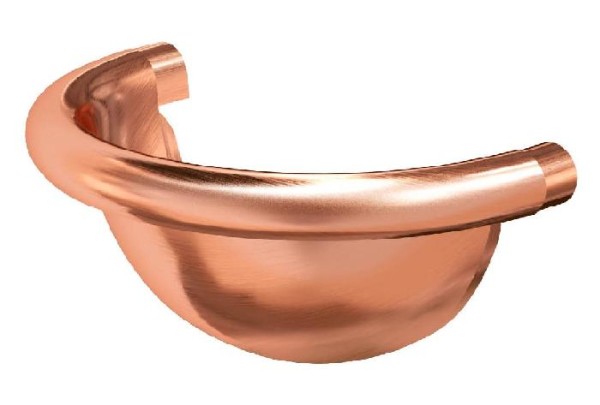 Водосток Aquasistem, система 125x90 - Заглушка желоба полукруглая медная d125мм купить в Кашире