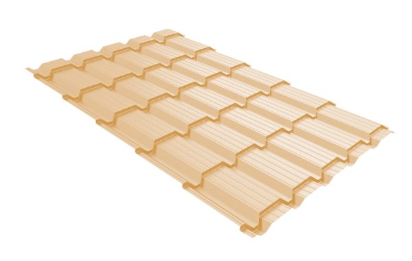 Металлочерепица GL квадро профи 0,45 PE RAL 1014 слоновая кость купить в Кашире