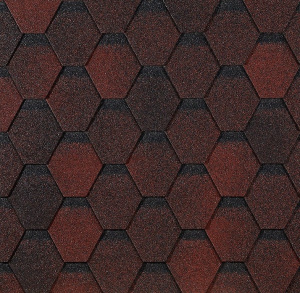 Гибкая черепица EURASIA Docke, Коллекция ШЕСТИГРАННИК Красный купить в Кашире