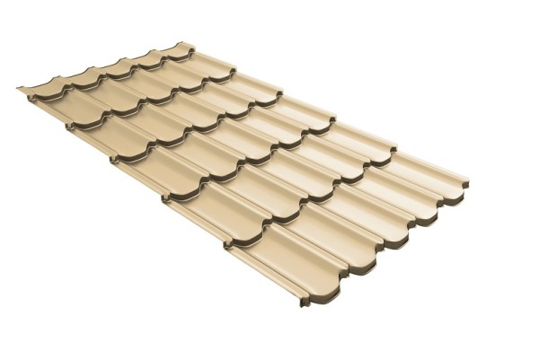 Металлочерепица квинта плюс с 3D резом 0,45 PE RAL 1014 слоновая кость купить в Кашире