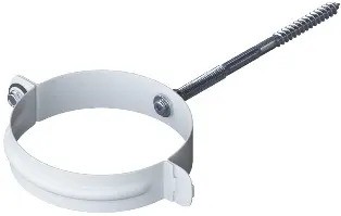 Водосток Альта-Профиль Метал – Хомут трубы металлический (белый) купить в Кашире