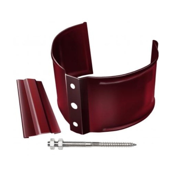 Водосток Grand Line 125x90 – Кронштейн трубы на камень RAL 3005 купить в Кашире