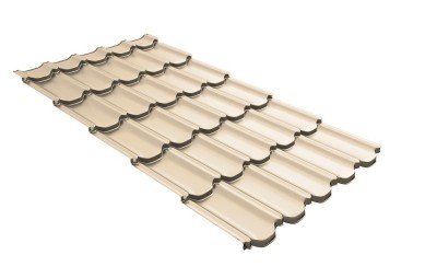 Металлочерепица квинта плюс с 3D резом 0,45 PE RAL 1015 светлая слоновая кость