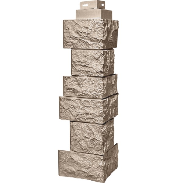 Угол наружный FineBer “Дикий камень” Песочный купить в Кашире