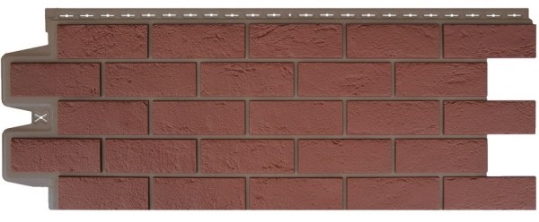 Фасадная панель Grand Line Состаренный кирпич Элит корица (махагон), ШОВ темно-бежевый купить в Кашире