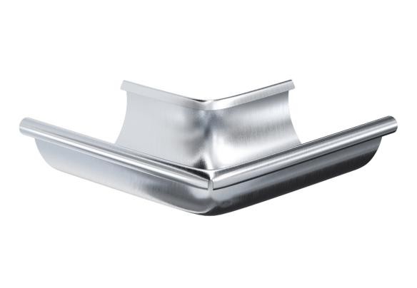 Водосток Aquasistem, Система 125x90 - Угол желоба наружный оцинковка 90° купить в Кашире