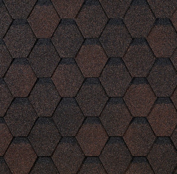 Гибкая черепица EURASIA Docke, Коллекция ШЕСТИГРАННИК Коричневый купить в Кашире