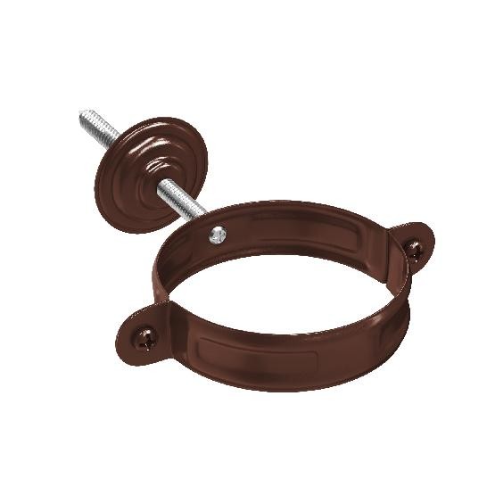 Водосток Aquasistem, система 150/100 - Комплект крепления трубы RAL 8017 Коричневый купить в Кашире