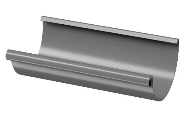 Желоб полукруглый D125 3 м Döcke STAL PREMIUM Графит, (RAL 7024) купить в Кашире