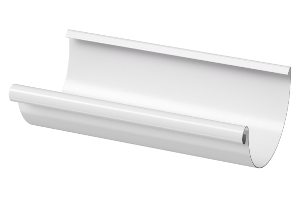 Желоб полукруглый D125 3 м Döcke STAL PREMIUM Пломбир, (RAL 9010) купить в Кашире