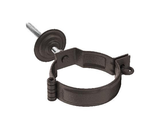 Водосток Aquasistem, Система 150/100 - Декоративный хомут трубы под метиз с комплектом крепления RR 32 Тёмно-коричневый matt купить в Кашире