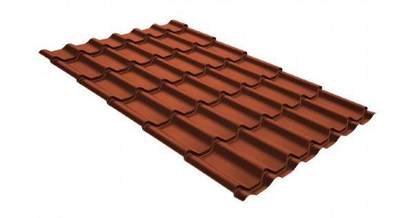 Металлочерепица классик GL 0,5 GreenCoat Pural RR 750 кирпично-красный (RAL 8004 терракота) купить в Кашире