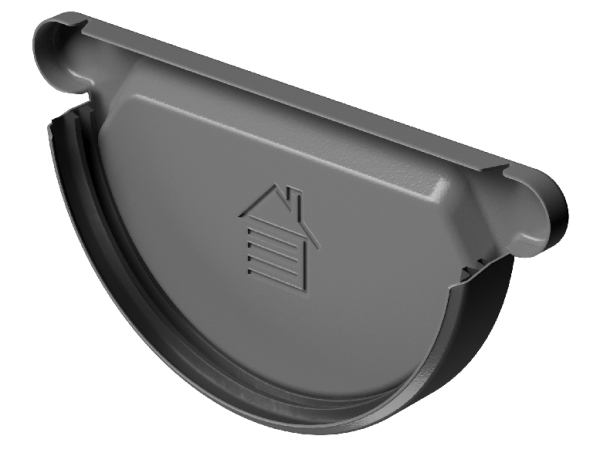 Заглушка желоба D125 Döcke STAL PREMIUM Графит, (RAL 7024) купить в Кашире