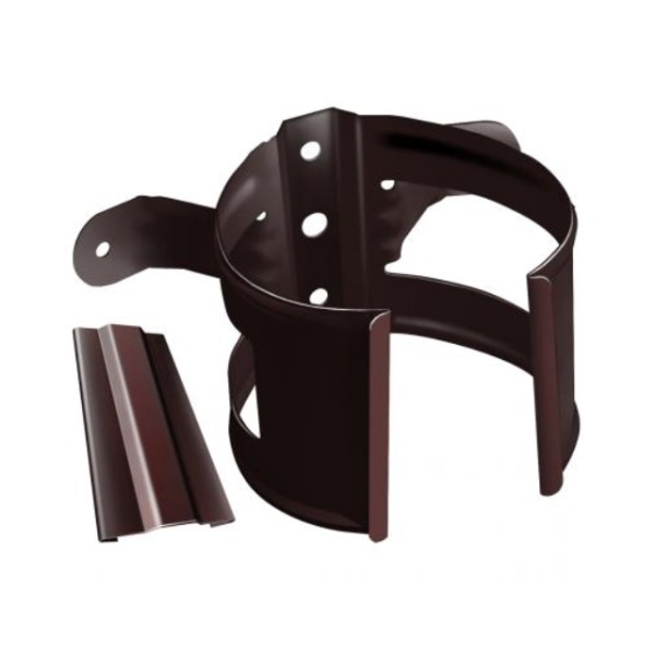 Водосток Grand Line 150x100 – Хомут трубы (на дерево) RAL 8017 купить в Кашире