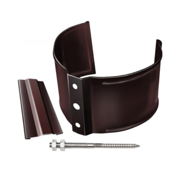 Водосток Grand Line 150x100 – Хомут трубы (на кирпич) RAL 8017 купить в Кашире