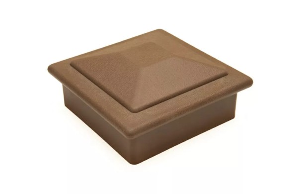 Крышка верхняя фигурная ПВХ для столба Deckart 100х100 Шоколад купить в Кашире