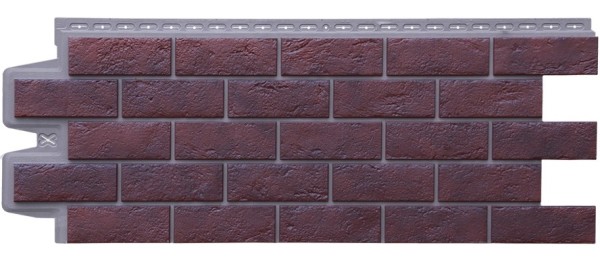 Фасадная панель Grand Line Состаренный кирпич Элит кофе (жжёный), ШОВ темно-бежевый купить в Кашире
