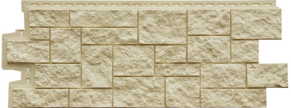 Фасадная панель Grand Line Дикий камень Стандарт бежевый купить в Кашире