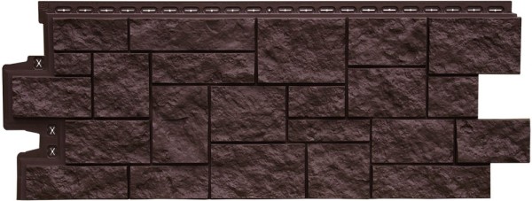 Фасадная панель Grand Line Дикий камень Стандарт Шоколадный (коричневый) купить в Кашире