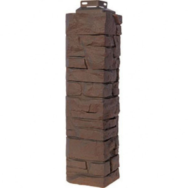 Цокольный сайдинг FineBer – Серия “Скала”, Угол наружный Желто-коричневый купить в Кашире