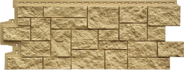 Фасадная панель Grand Line Дикий камень Стандарт песочный купить в Кашире