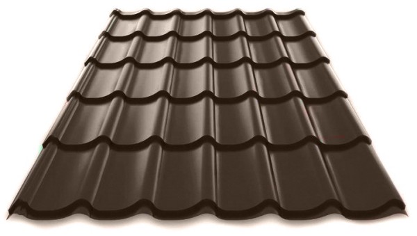 Металлочерепица Металл Профиль Norman полиэстер 0,5 сталь RR32 темно-коричневый купить в Кашире