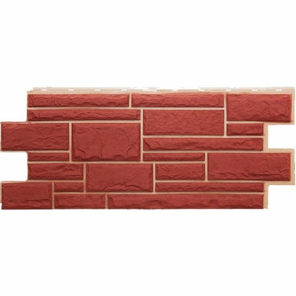 Фасадная панель Техоснастка, Камень Дикий, Красный купить в Кашире