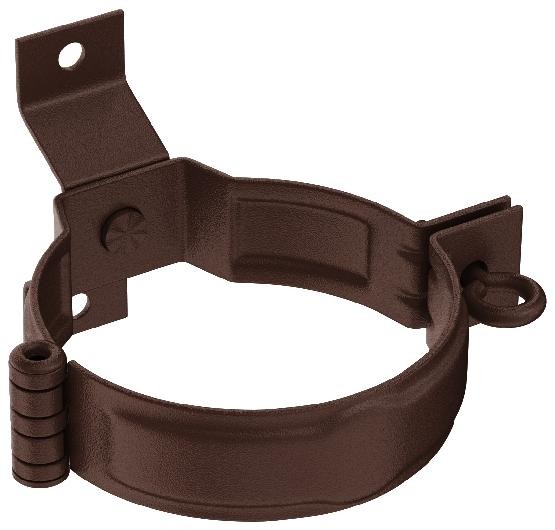 Водосток Aquasistem, Система 125x90 - Декоративный хомут трубы под дерево с комплектом крепления RAL 8017 Коричневый matt купить в Кашире