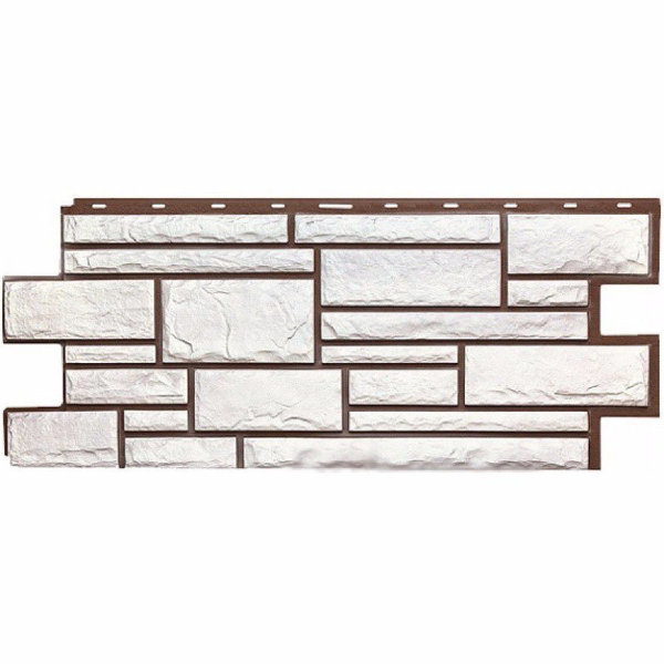 Фасадная панель Техоснастка, Камень Дикий, Белый купить в Кашире