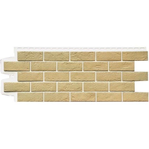 Фасадная панель Grand Line Состаренный кирпич Элит ваниль, ШОВ белый купить в Кашире