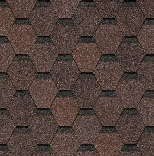 Гибкая черепица Docke, коллекция Шестигранник Коричневый купить в Кашире