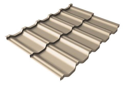 Металлочерепица модульная Квинта Uno Grand Line c 3D резом 0,5 Satin RAL 1015 светлая слоновая кость купить в Кашире