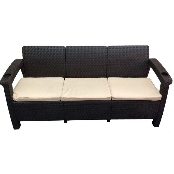 Трёхместный диван  Yalta Sofa 3 Seat венге купить в Кашире