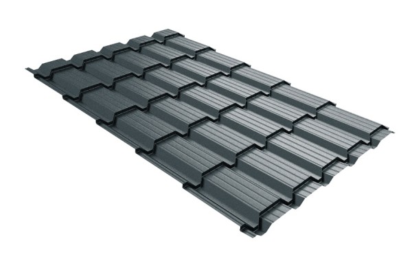 Металлочерепица GL квадро профи 0,5 Velur RAL 7016 антрацитово-серый купить в Кашире