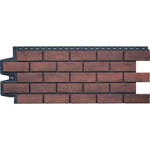 Фасадная панель Grand Line Состаренный кирпич Элит кофе (жжёный), ШОВ черный купить в Кашире