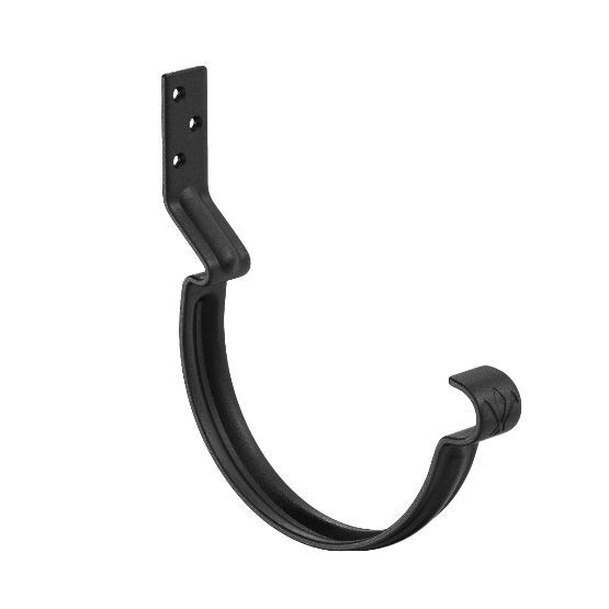 Водосток Aquasistem, система 125x90 - Крюк крепления желоба короткий RAL 9005 Чёрный купить в Кашире