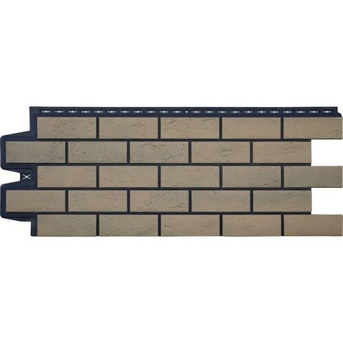 Фасадная панель Grand Line Состаренный кирпич Элит солома, ШОВ черный купить в Кашире