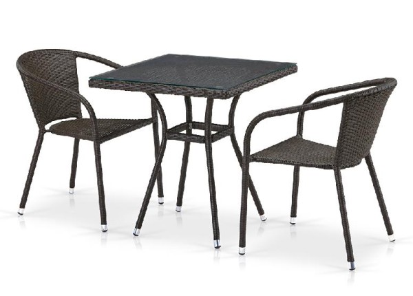 Комплект плетеной мебели AFINA из иск. ротанга T282BNT/Y137C-W53 Brown 2Pcs купить в Кашире