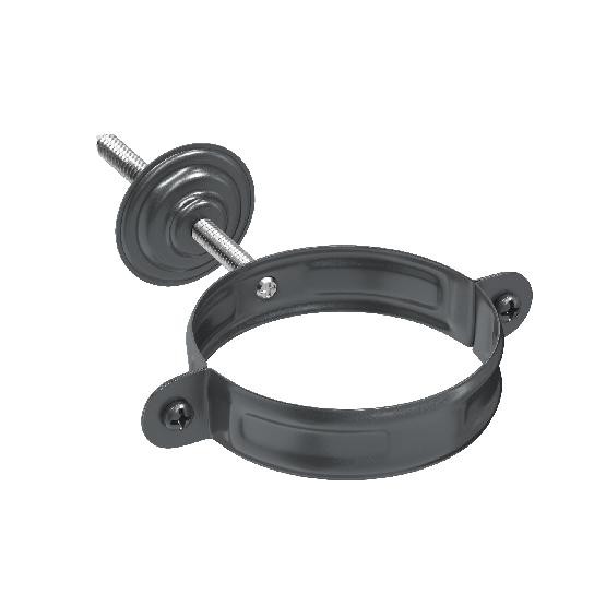 Водосток Aquasistem, система 125x90 - Комплект крепления трубы RAL 7024 Тёмно-серый купить в Кашире