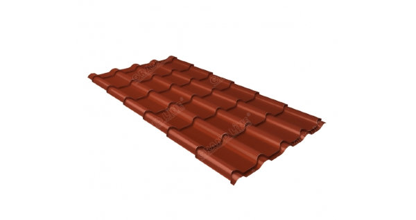 Металлочерепица камея 0,5 Satin RAL 8004 терракота купить в Кашире