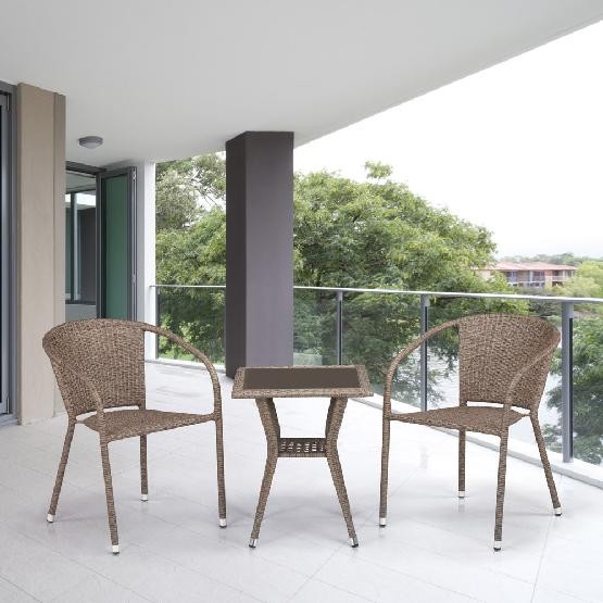 Комплект плетеной мебели AFINA из иск. ротанга T25B/Y137C-W56 Light Brown 2Pcs купить в Кашире