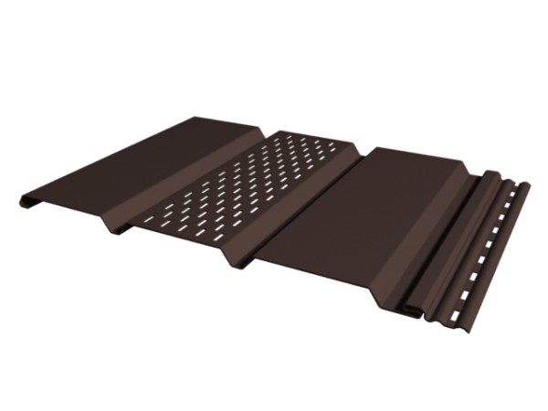 Софит к сайдингу ПЕРФОРАЦИЯ ПО ЦЕНТРУ TECOS ТЁМНЫЙ-КАШТАН купить в Кашире