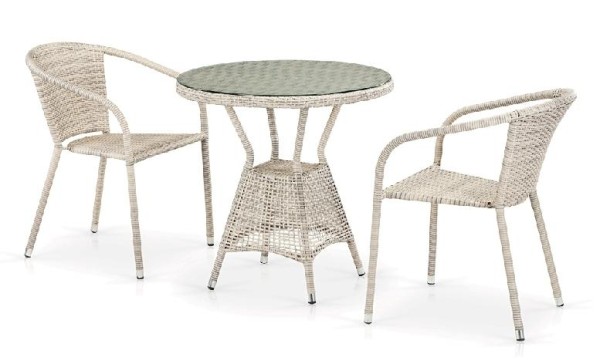 Комплект плетеной мебели AFINA из иск. ротанга T705ANT/Y137C-W85 Latte 2Pcs купить в Кашире