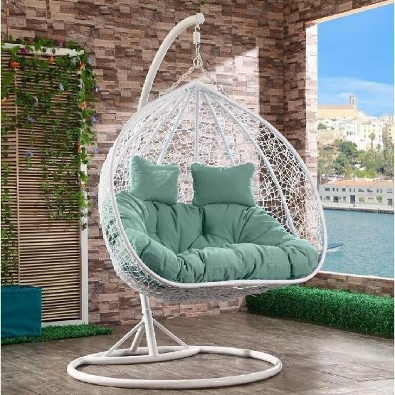 Кресло Подвесное из искусственного ротанга AFM-109A White/Green купить в Кашире