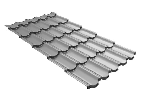 Металлочерепица квинта плюс с 3D резом 0,5 Satin RAL 7004 сигнальный серый купить в Кашире