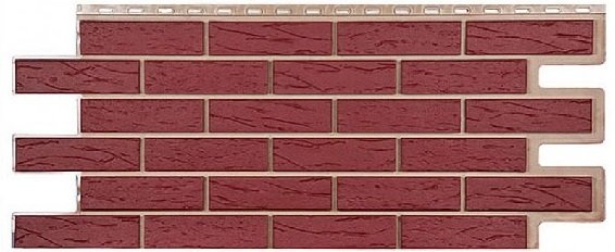 Фасадная панель T-Сайдинг-Кирпич Саман Бордовый купить в Кашире