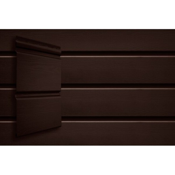 Виниловый сайдинг Grand Line Double-Брус Тёмный Дуб купить в Кашире