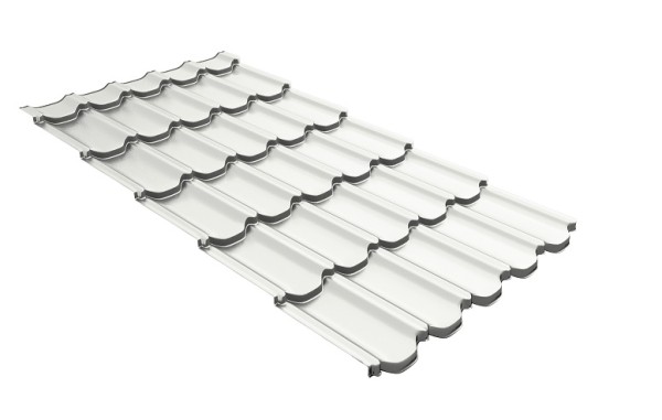 Металлочерепица квинта плюс с 3D резом 0,5 Satin RAL 9003 сигнальный белый купить в Кашире